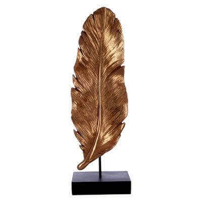 Copper feather sculpture