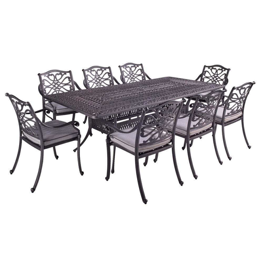 Hartman Capri 8 Seat Garden Dining Table Set - Grey
