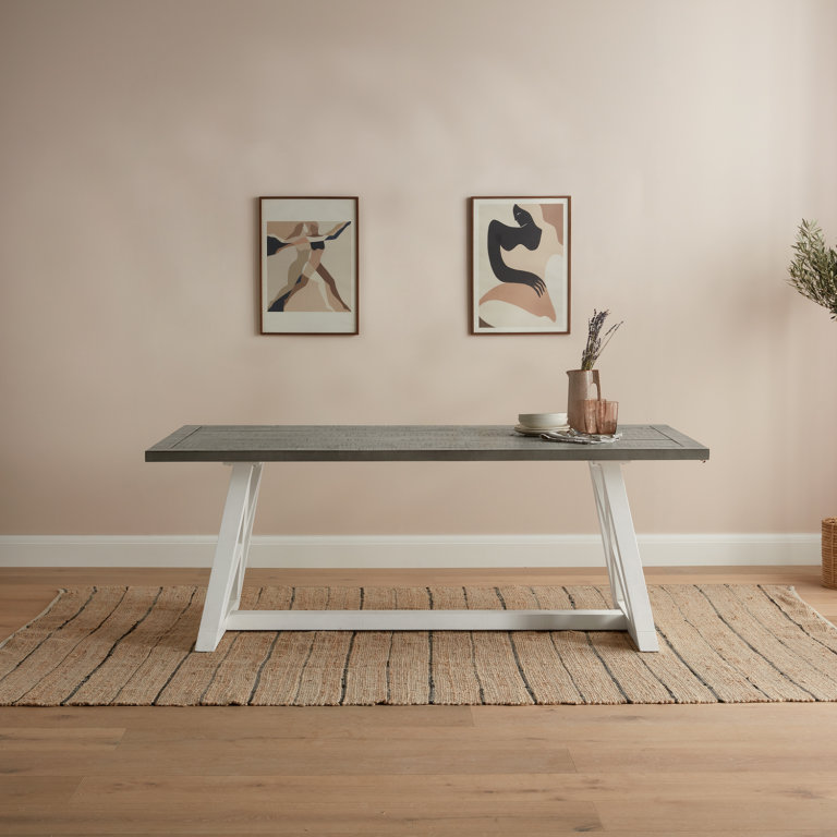 The White and Grey Extendable Dining Table 2 metre