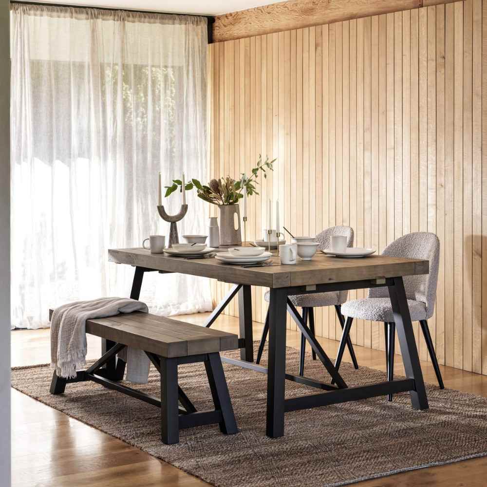 Urban dining table discount and bench set