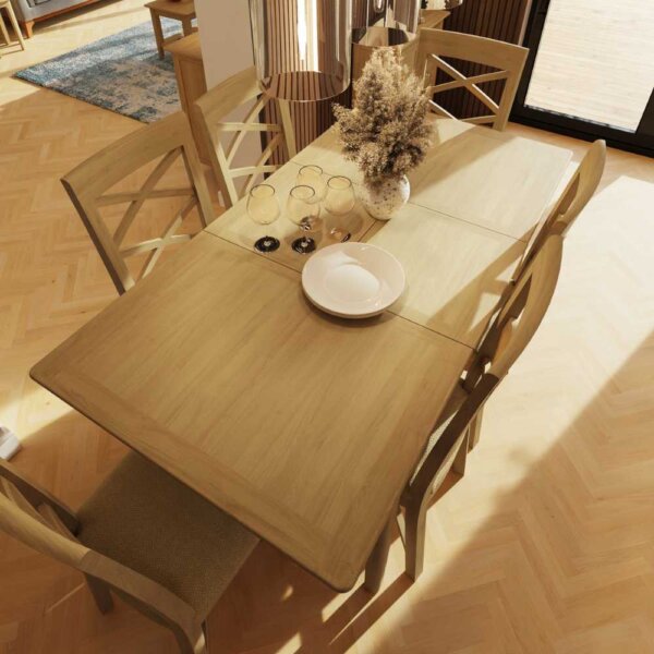 Classic-Oak-Extending-Dining-Table-Top-Down-Extended-Lifestyle