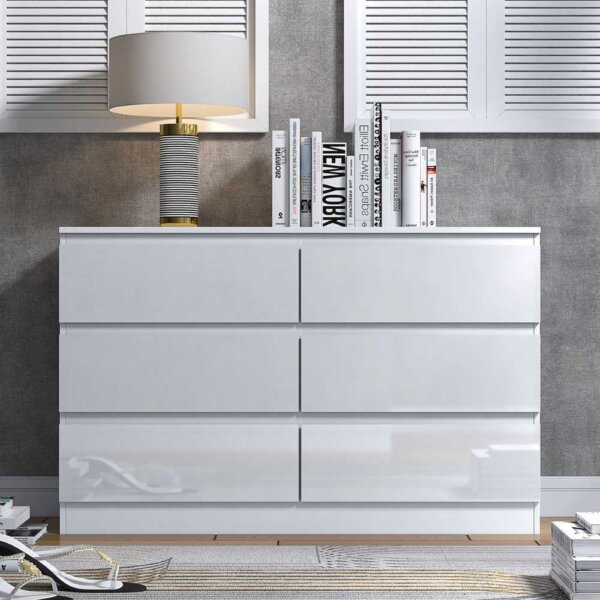 Gloss-6-Drawer-Chest-White-Lead-Image-Lifestyle