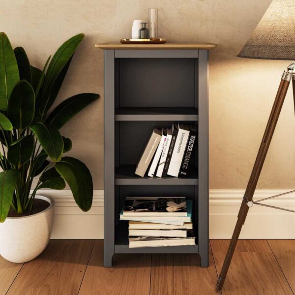 Oxford-Bookcase-Blue-Front-On-Lifestyle