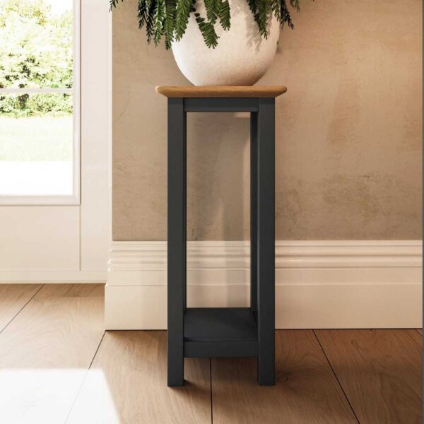 Oxford-Oak-Side-Table-Blue-Front-On-Lifestyle