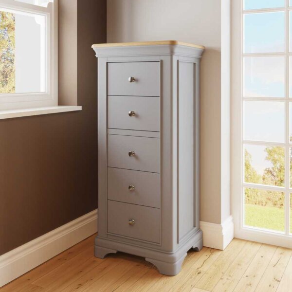 Serenity-5-Drawer-Tall-Grey-Lead-Image-Lifestyle