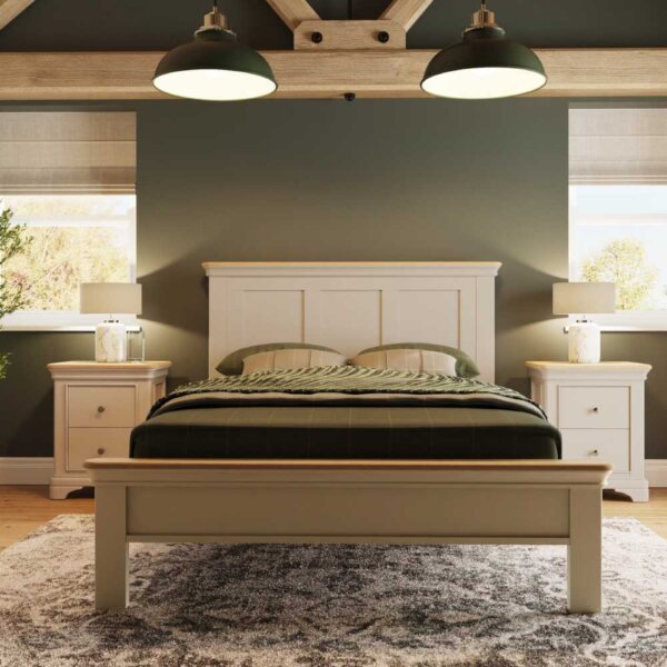 Serenity-Double-Bed-Frame-Putty-Front-On-Lifestyle