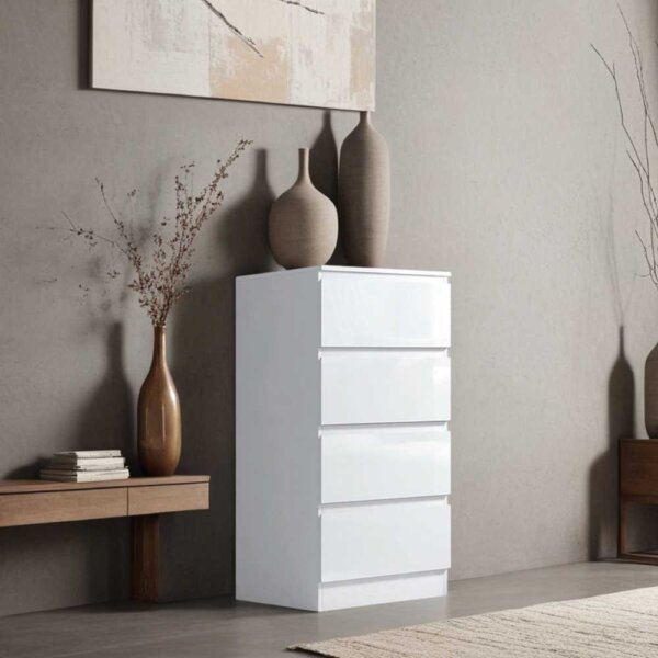 Gloss-4-Drawer-Chest-White-Lead-Image-Lifestyle