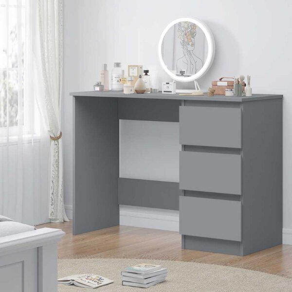 Matte-3-Drawer-Dressing-Table-Grey-Angled-Lifestyle