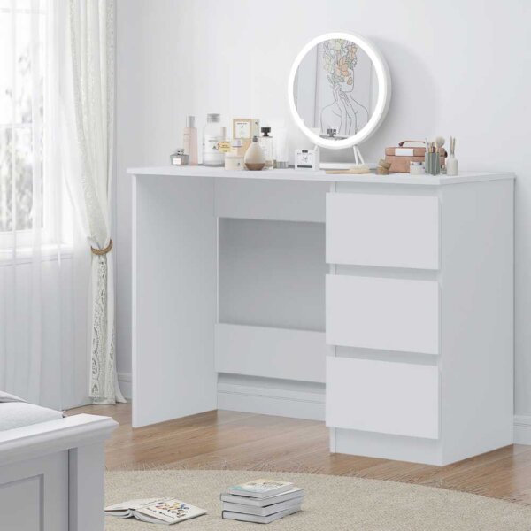 Matte-3-Drawer-Dressing-Table-White-Angled-Lifestyle