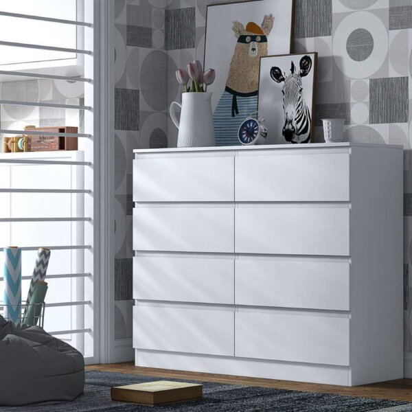 Matte-8-Drawer-White-Front-On-Lifestyle